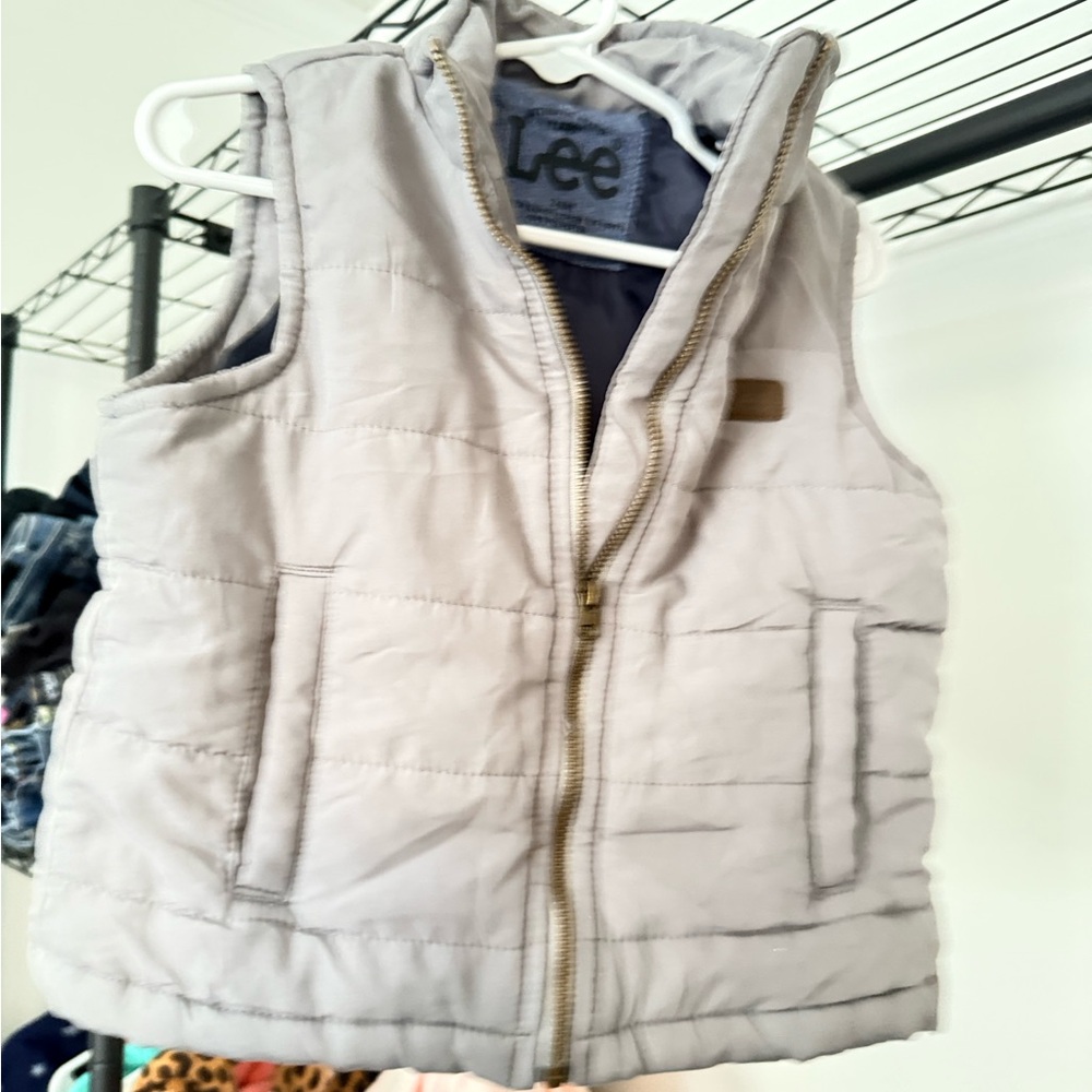 Lee Baby Boys Quilted Zip-Up Puffer Vest | Size 24 Months